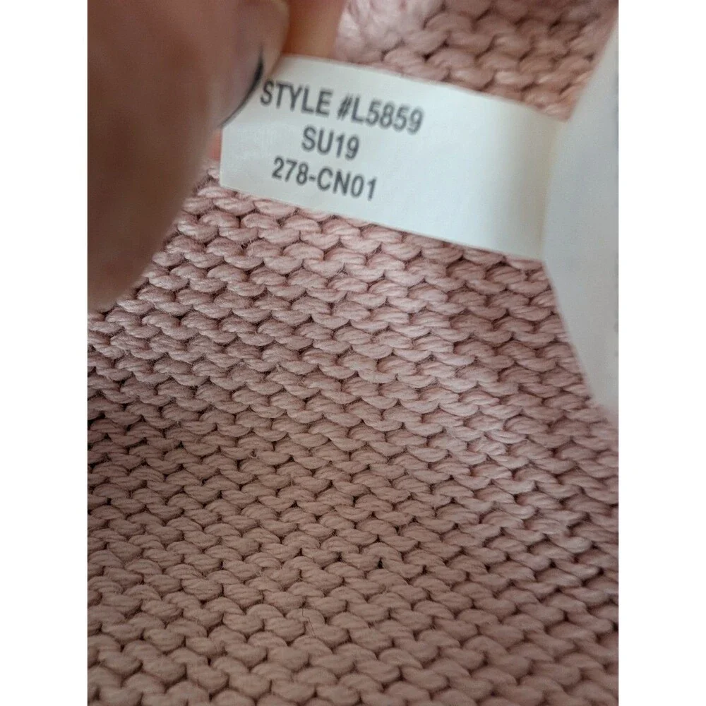 J Crew Always Womens S Pink Roll Neck Oarsman Fisherman Knit Sweater Cotton Cozy